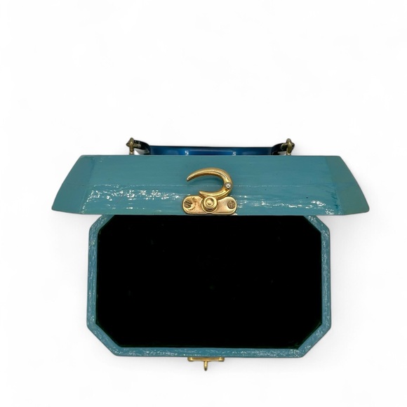 Vintage 1960's Decoupage Hand-Painted Wooden Purse - Picture 10 of 15